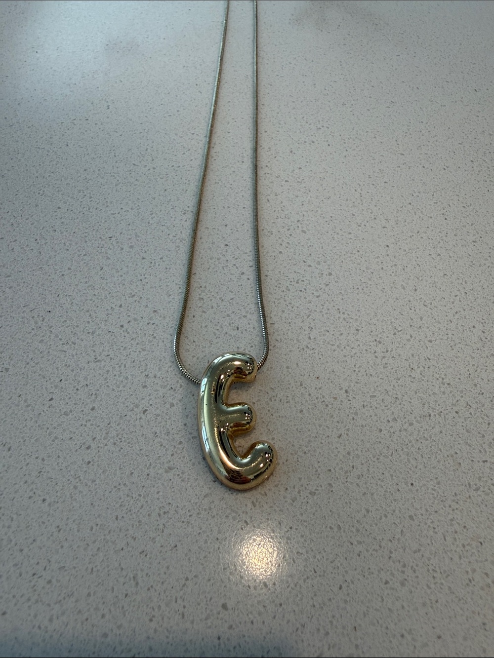 BaubleBar Gold Letter E Pendant Necklace